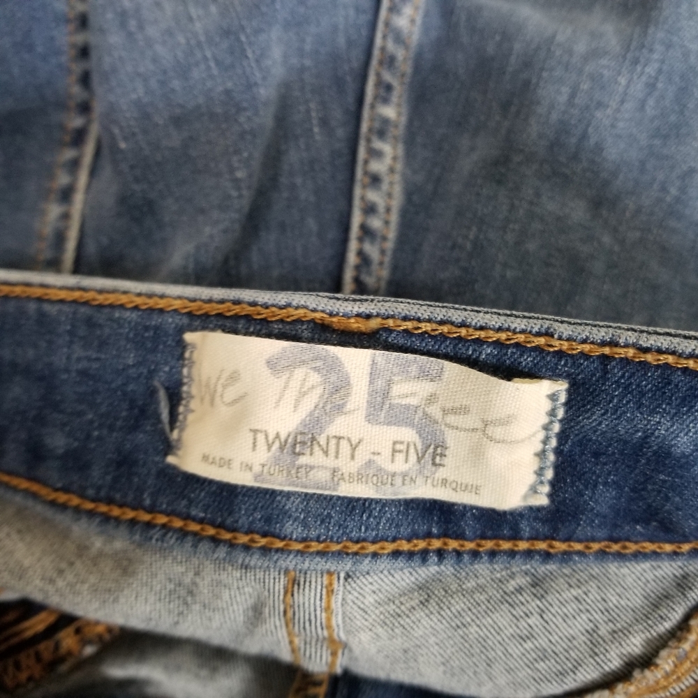 We The Free Riley Skinny Jeans Womens 25 Blue Denim Daybreak Seamed High Rise - Picture 14 of 16
